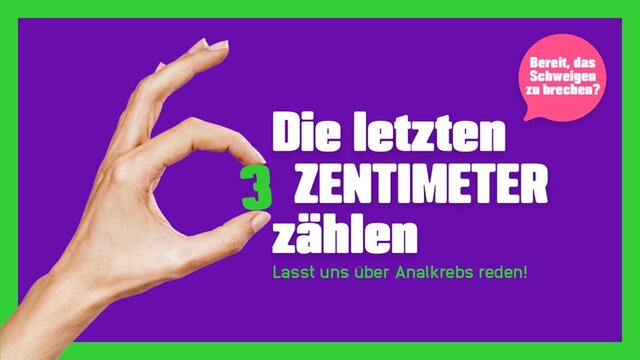 Visual der Aufklärungskampagne „Die letzten 3 cm zählen“  Copyright: Incyte Biosciences | © Incyte Biosciences